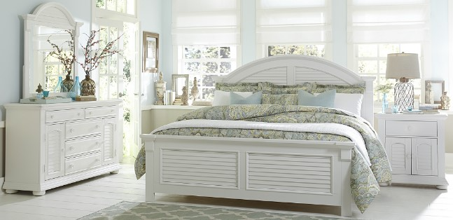 Liberty Furniture Summer House l 4 Piece Oyster White Queen Panel Bedroom Set Liddiard Home Furnishings