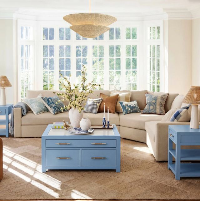 Riverside Furniture Rosalie Cabana Blue Collectors Cocktail Table-1
