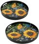 A & B Home 2-Piece Multi-Colored Sunflower Print Decorative Tray Set-1