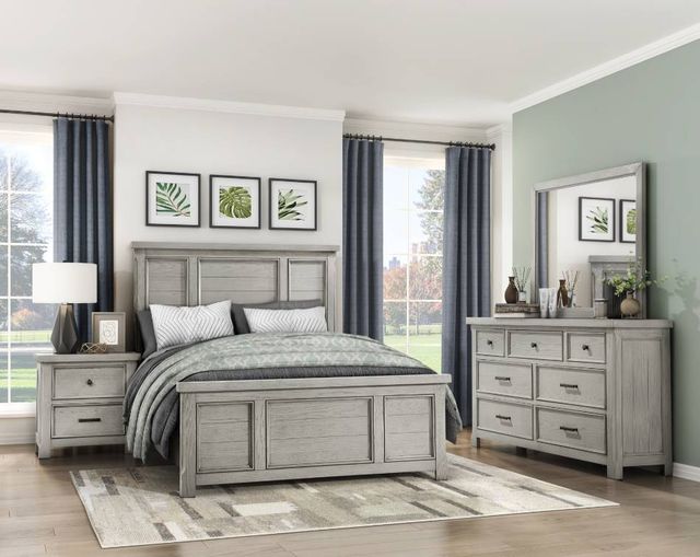 Homelegance® Providence Light Gray Eastern King Panel Bed-1