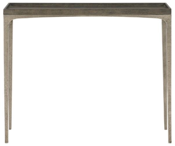 Bernhardt Linea Cerused Charcoal Console Table wiuth Textured Graphite Base-2