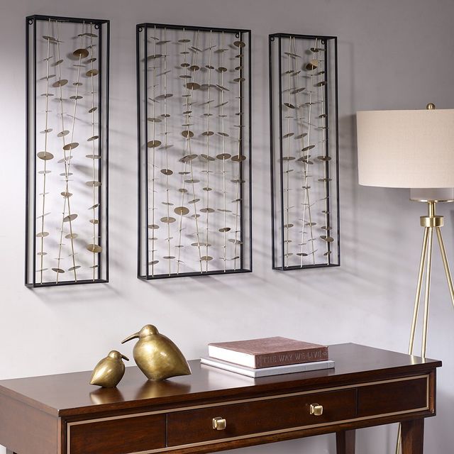 Olliix by Madison Park Signature Gold Set of 3 Clement Metal Wall Decor-1
