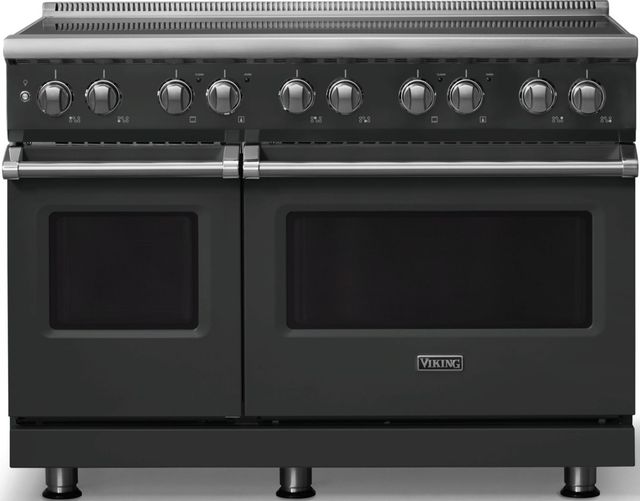 Viking® 5 Series 48" Antique Bronze Pro Style Induction Range with Polished Chrome Trim-0