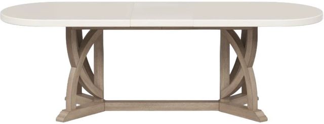 Bernards Citrus Heights Cement Top Trestle Dining Table with Sand Base-2