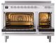 Ilve® Nostalgie II Noblesse 48'' White Pro Style Induction Range with Chrome Trim-1