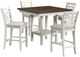 Elements International Brooks 5-Piece Medium Brown/Cream/White Counter Dining Set-0