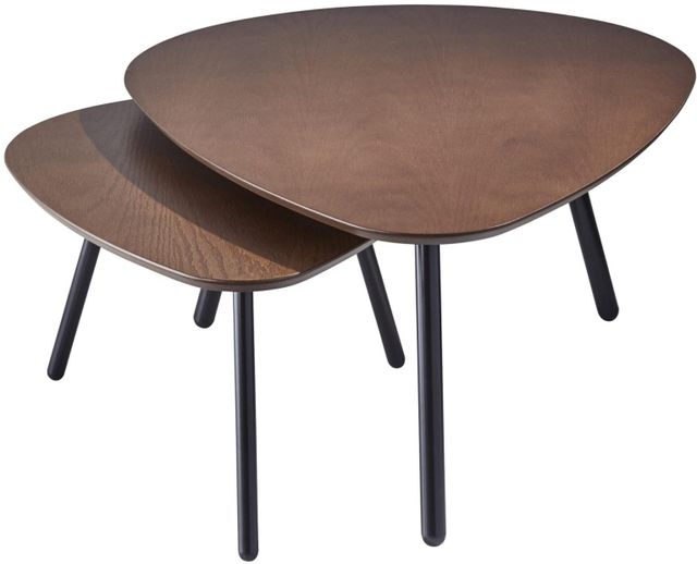 Adesso® Hendrix Walnut Nesting Coffee Table with Metal Black Legs-3