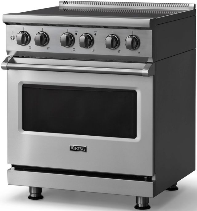 Viking® 5 Series 30" Stainless Steel Pro Style Induction Range with Polished Chrome Trim-3