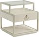 Riverside Furniture Maisie Glass Top Rectangular Side Table with Champagne Base-0