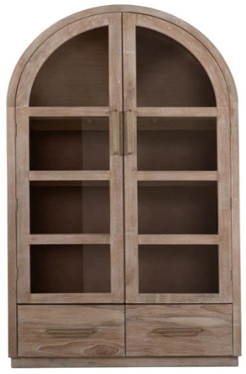 International Furniture Direct Balam Stained White Cabinet-3