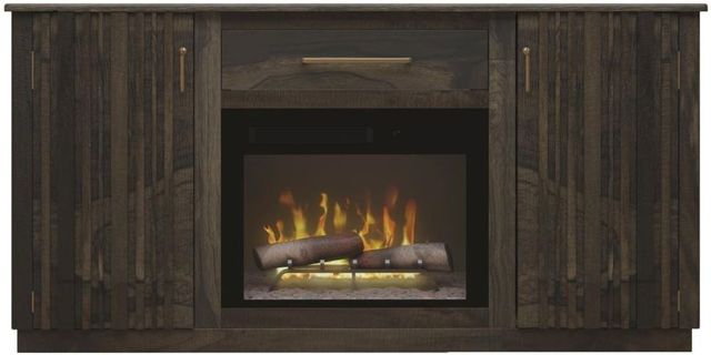 International Furniture Direct Mezquite Brown 70" Console Fireplace-0