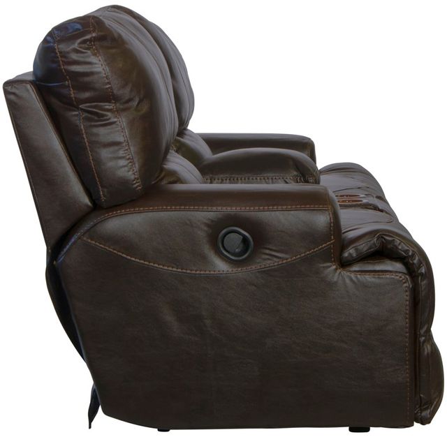 Catnapper® Wembley Chocolate Leather Lay Flat Reclining Console Loveseat-4