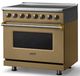 Viking® 5 Series 36" Golden Hour Pro Style Induction Range with Brushed Brass Trim-2