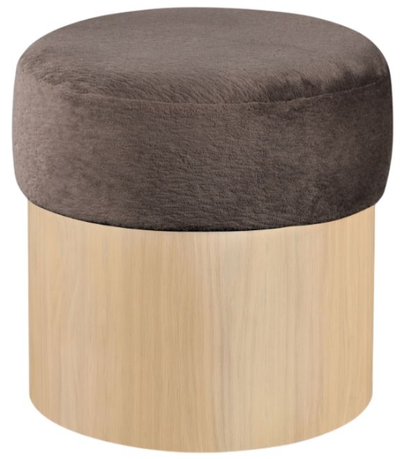 Meridian Furniture Nimes Brown/Natural Velour Fur Ottoman-0