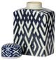 A & B Home Carlyle Blue/White Rectangular Lidded Jar-4