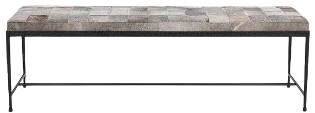Classic Home Achen Hide Sparrow Gray Bench-2