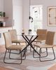 Signature Design by Ashley® Pharwynn Glass Top Dining Table with Black Base-3