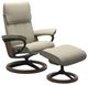 Stressless® by Ekornes® Customizable Admiral Medium Signature Base Manual Recliner and Ottoman-0