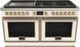 Fulgor Milano® Evoque 400 Series 60" Matte White Pro Style Dual Fuel Hybrid Range with Brushed Brass Trim -0