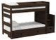 Elements International Cali Kids Brown Twin Over Twin Bunk Bed with Staircase and Trundle-0