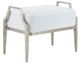 Currey & Company Torrey Muslin Silver Granello Ottoman-0