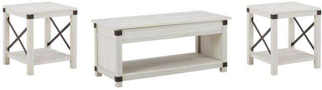 Signature Design by Ashley® Bayflynn 3 Piece Whitewash Living Room Table Set-0