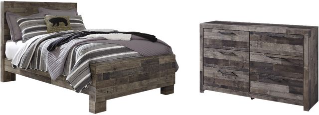 Benchcraft® Derekson 4-Piece Multi Gray Full Panel Bed Bedroom Set