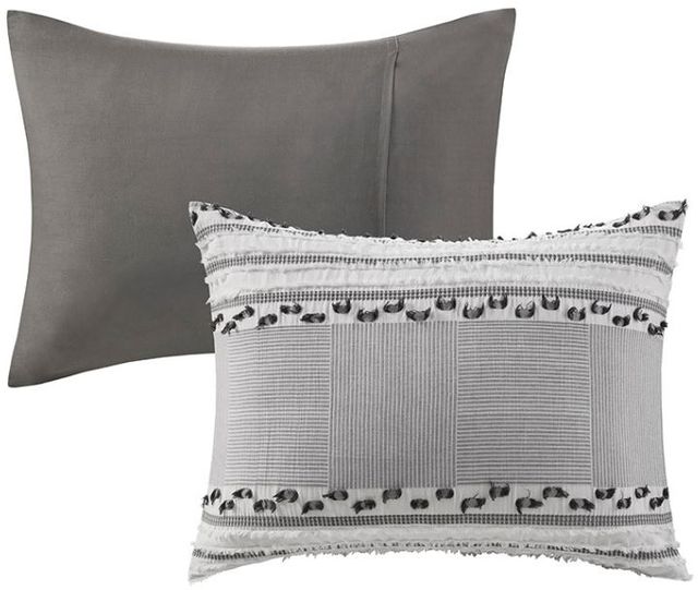 Olliix by INK+IVY Lennon Charcoal Full/Queen Cotton Jacquard Comforter Set-1