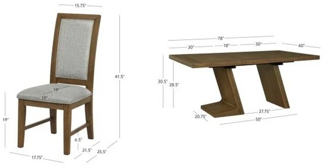 Powell® Cadeau Beige/Walnut 7-Piece White Dining Set-2