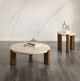 ACME Furniture Leonardo Beige Coffee Table with Dark Oak Base-5