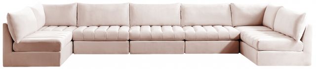 Meridian Furniture Jacob 7-Piece Pink Velvet Modular Sectional Set-0