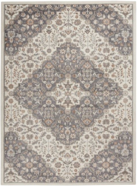 Nourison Home™ Elation Ivory Gray 5'x7' Style 4 Area Rug-0