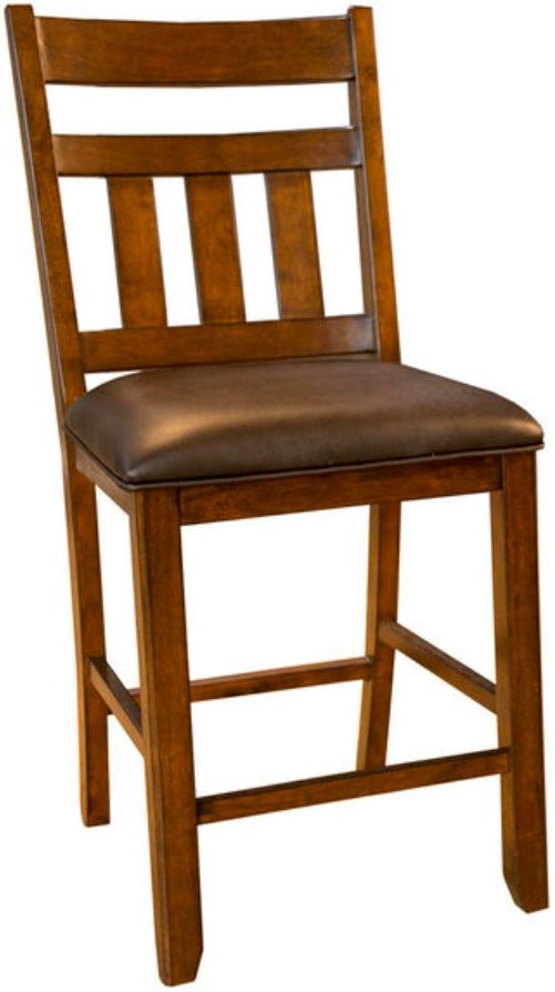 A-America® Mason Macciato Slatback Upholstered Barstool-0