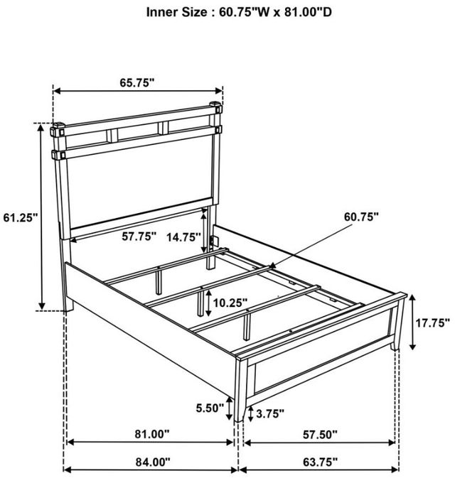 Coaster® Hazlewood Vineyard Oak Queen Panel Bed-3