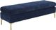 TOV Furniture Delilah Navy Textured Velvet Bench-0