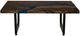 International Furniture Direct Zaphiro Brown Top Cocktail Table with Black Base-3
