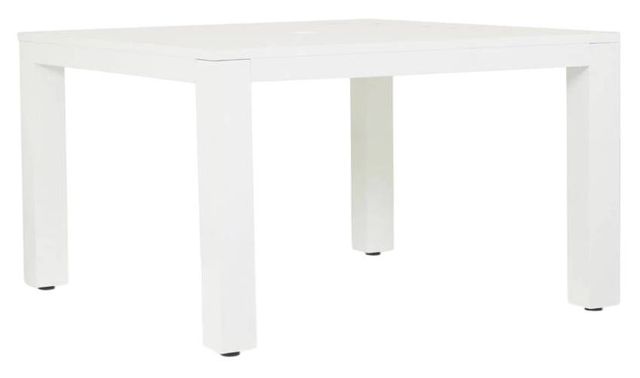 Sunset West Newport Satin White Metal Square Outdoor Dining Table-0
