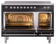 Ilve® Nostalgie II Noblesse 48'' Glossy Black Pro Style Induction Range with Chrome Trim-1