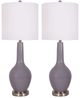 Nationwide Furniture Distributors Two 33" Grey Glass Lamps-0