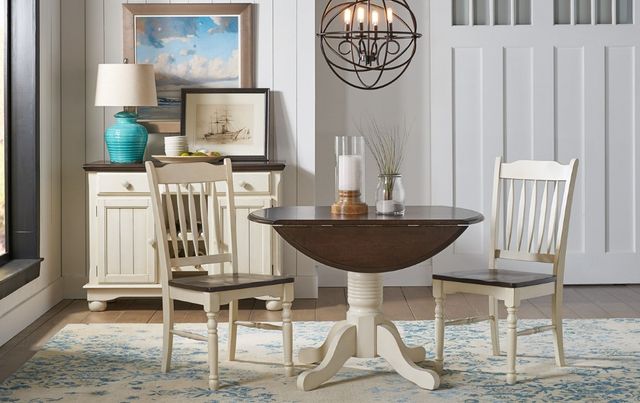 A-America® British Isles Cocoa Bean Dropleaf Dining Table with Chalk Base-1