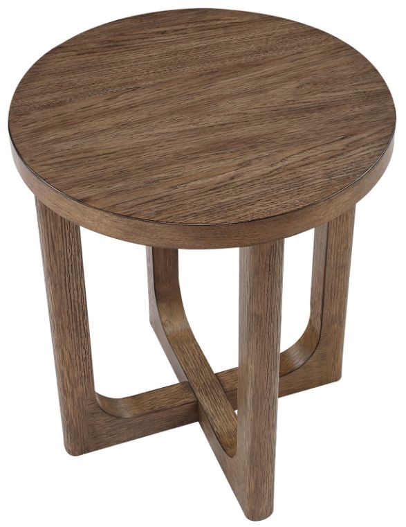 Homelegance® Blake Light Brown Round End Table-3