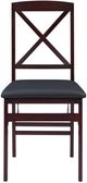 Linon Triena 2-Piece Merlot X Back Folding Chair-3