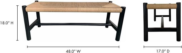 Moe's Home Collection Hawthorn Black Small Bench-2