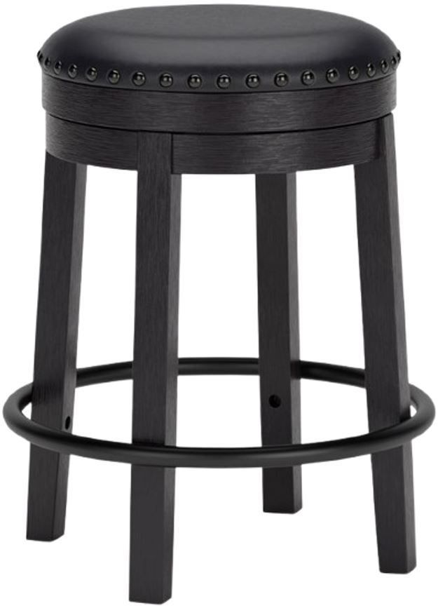 Signature Design by Ashley® Valebeck Black Upholstered Swivel Bar Stool