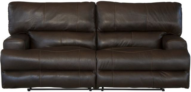 Catnapper® Wembley Chocolate Leather Power Lay Flat Reclining Sofa with Power Adjustable Headrest and Power Adjustable Lumbar Support-3