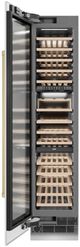ZLINE Autograph Edition 18 in. 9 Cu. Ft. Triple Zone 68 Bottle Left Hinge Column Wine Cooler in White Matte with Champagne Bronze Accents-1