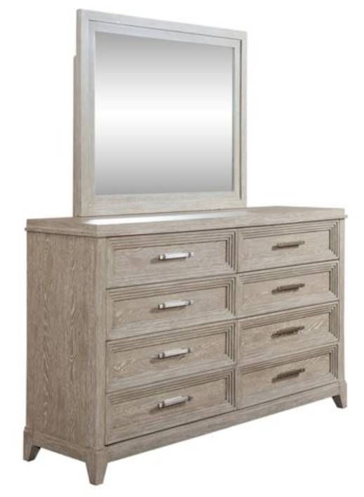Liberty Furniture Belmar 4-Piece Silver Champagne/Washed Taupe California King Panel Bedroom Set-3