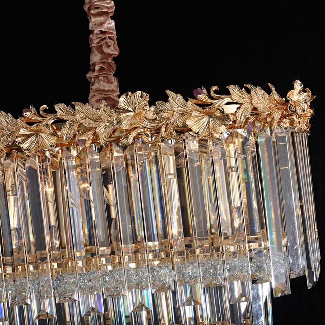 Michael Amini® Marquise Gold 16-Light Rectangular Chandelier-2