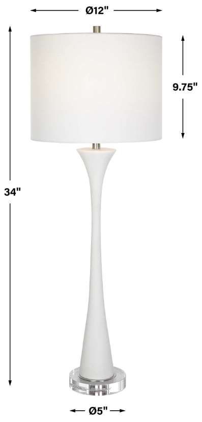 Uttermost® Fountain White Buffet Lamp-2