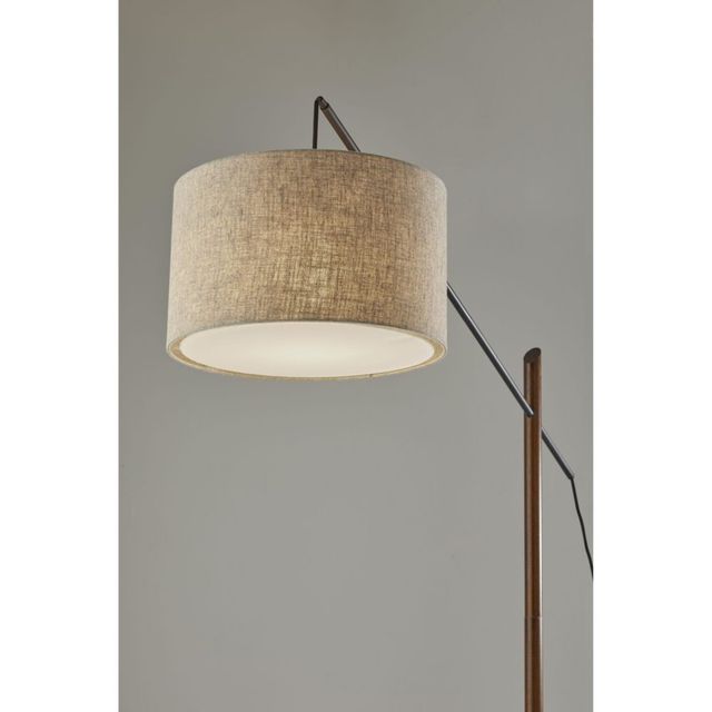 Adesso® Ethan Black And Walnut Arc Lamp-1